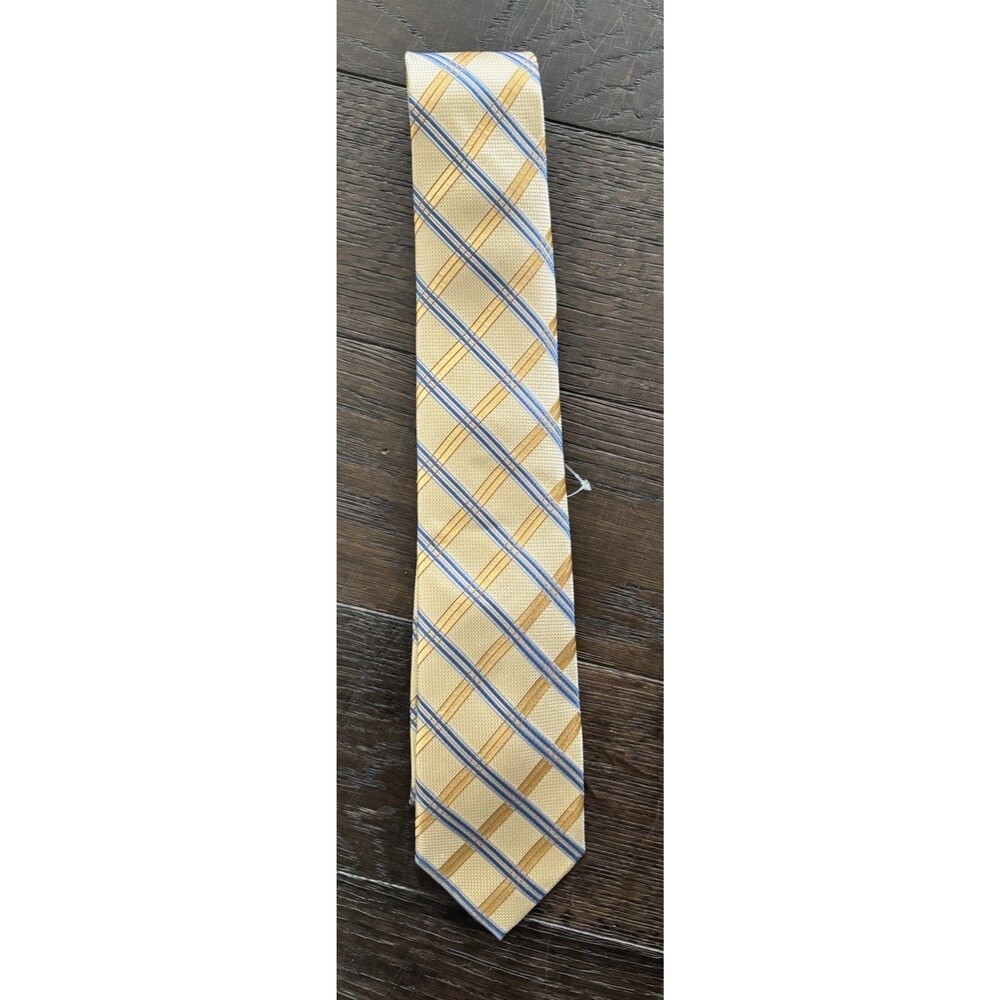 Jos. A. Bank Reserve Silk Tie Yellow Blue Plaid Check Business MSRP $89